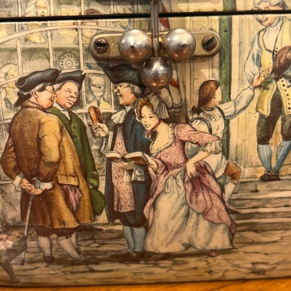 Antique Anton Pieck wooden provincial town graphic flip top purse. Amazing! - Picture 3 of 15